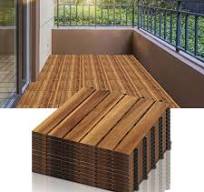 SWANEW Dalles de terrasse bois d’acacia 2m² dalle 30x30cm système de clips  dalle découpe possible dalle de jardin