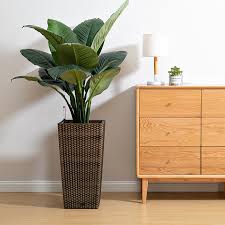 Plant care, soil & accessories. Outdoor Square Large Self Absorbent Rattan Planters Resin Flower Pot Hotel Villa Imitation Rattan Pots For Plants Home Decor Flower Pots Planters Aliexpress