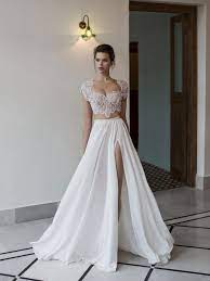 Possibly The Most Epic Selection Of Two Piece Wedding Dress Bridal Separates Ever Style Crop Top Wedding Dress Two Piece Wedding Dress 2 Piece Wedding Dress