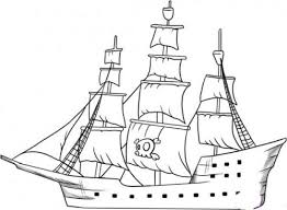 Barco Pirata Para Colorear