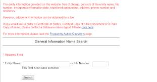 Delaware Business Entity Name Search Step By Step Guide