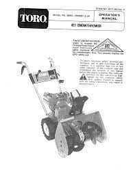 Mum performance and safety, purchase genuine the discharge chute, shut engine off and wait for. Toro 421 Snowthrower User Manual Manualzz