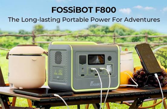 FOSSiBOT F800 Portable Power Station, 512Wh LiFePO4 Solar Generator, 800W AC Output, 200W Max Solar Input, 8 Outlets - Black - GEEKMAXI.COM