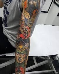 Repost Tdonaire Other Sesion On This Mysthic Arm Can T Wait To Continue Done Wit Neo Traditional Tattoo Traditional Tattoo Colours Traditional Tattoo Sleeve