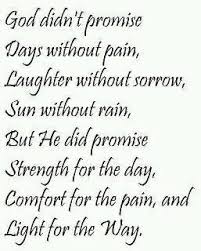 But he did promise strength for the day, comfort for the tears, and light for the way. Pin On Words I Live By
