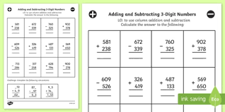 Mixed addition & subtraction word problems. Adding And Subtracting 3 Digit Numbers In A Column Mixed Worksheet Grade 3