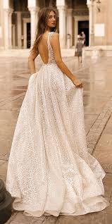 Berta Deep V Neck Sequin Wedding Dress Back View Style 19 113 Oh Best Day Ever