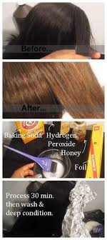 Diy Hair Color How To Lighten Your Hair Naturally Mix Baking Soda Hydrogen Peroxide Honey To A Diy Hair Color Dyed Natural Hair Natural Hair Styles