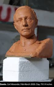 Carl Alexander Clay Sculpture By Zamin Sangtarash