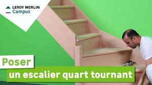 Comment Poser Un Escalier Quart Tournant Leroy Merlin Youtube