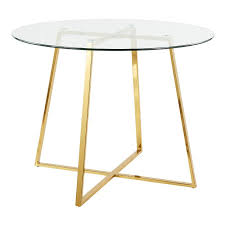 Beautiful round glass dining tables serve a number of purposes other than just looking good. Therese Round Glass Top Brass Dining Table