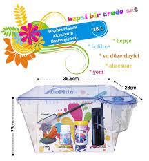 dophin plastik akvaryum seti akvaryum urunler