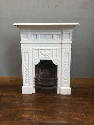 Reclaimed cast iron fireplace grate. White Painted Cast Iron Fireplace Authentic Reclamation