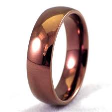 Coffee Colored Casual Ring Copper Wedding Band Stainless Steel Wedding Bands Copper Wedding Band Stainless Steel Rings