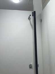 While wood doors are popular for interior use, they may swell or warp due to moisture and humidity changes in the bathroom. The Stalls In This Restroom Have A Plastic Privacy Strip That Covers The Door Gap Imgur