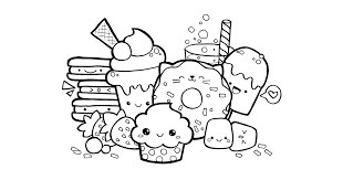 These are funny animals, people, unicorns, cakes, cakes, clouds, monsters. Kawaii Food Doodle Coloring Page Cute Doodle Art Cute Cute Doodle Art Kawaii Doodles Cute Coloring Pages