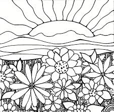 Sunrise Flowers Garden Coloring Pages Flower Coloring Pages Sun Coloring Pages