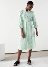 Borrow From The Boys With A Belted Shirtdress Shirt Dress Belted Shirt Dress Striped Midi Dress