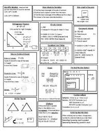 8th Grade Math Staar Review Study Sheet 8th Grade Math Math
