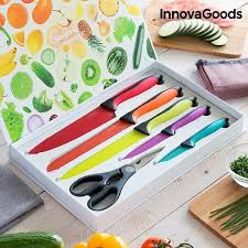 13 23 Ensemble De Couteaux En Ceramique Et Ciseaux Swiss Q Fashion Innovagoods 6 Pieces Couteau Ciseaux Couteau Chef