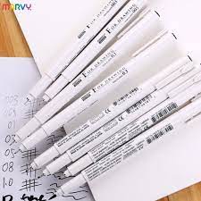Marvy Sketch Liner Brush 0 03mm 0 05mm 0 1mm 0 3 0 5 0 8 1 0mm Water Resistant Gundam Drawing Pen Design Comic Painting Su Pen Design Pen Drawing Design Comics