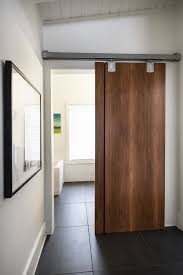 Porte En Bois Porte Sur Rail Sliding Door On Rail Wood Door Bathroom Inspiration Doors Home Remodeling