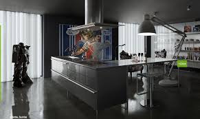 It has a two tier peninsula topped with black marble counters and styled with lovely decors. Poshybluek Japanese Kitchen Decor