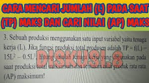 Fungsi menghitung cost of goods sold. Cara Mencari Rata Rata Ap Maksimum Dan Mencari Fungsi Mc Tc Ac Dan L Matematika Youtube