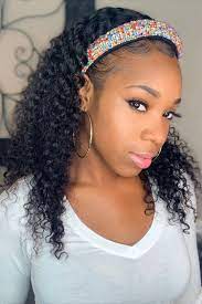 Thriving Hair Headband Wigs Deep Curly Band Elastic Virgin Human Hair Wig Headband Wig Hb03 Headband Wigs Headband Wig Headband Hairstyles