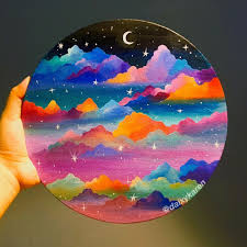 Celestial Dream 4 5 Of The Dawn Series Art Instaart Artistsoninstagram Art Vinyl Art Paint Painting Art Projects Vinyl Record Art