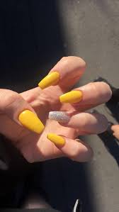 Summer Yellow Acrylic Nail Extensions Acrylic Nails Yellow Yellow Nails Acrylic Nails Coffin Short