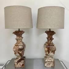 Large Pair Of French Marble Balustrade Lamps Antique Table Lamps Marble Lamp Marble