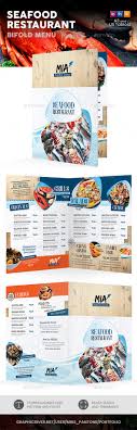 Seafood Restaurant Bifold Halffold Menu 3 Food Menus Print Templates Restaurantes