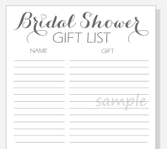 Throwing a bridal shower can be so much fun! Diy Bridal Shower Gift List Printable Calligraphy Script Etsy