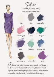The page contains silver and similar colors including their accompanying hex and rgb codes. What Colors Look Good On You Styling Tips Wellesley King Grey Hair Hair Clothes Grey Hair Color