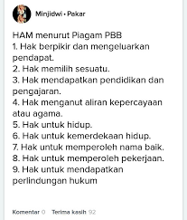Sebutkan 5 Hak Yang Diatur Menurut Piagam Pbb Tentang Deklarasi Universal Ham 1948 Brainly Co Id
