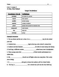 Houghton Mifflin Harcourt Journey S Common Core 2014 Unit 1 Story 1 Vocabulary Worksheet And Spelling List Vocabulary Worksheets Vocabulary Definitions Vocab