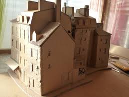 Rue Galande Face Est Carton Carton Ondule Maquette