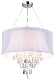 Maybe you would like to learn more about one of these? 4 Light Double White Fabric Drum Shade Crystal Pendant Chandelier Glam Lighitng Contemporary Chandeliers By Edvivi Llc Houzz