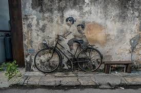 George Town Penang Malaysia The Beautiful Art Of Earnest Zacharevic Recreating A Magical Time When These Were Ne Graffiti Wall Art Urban Wall Art Etsy Wall Art