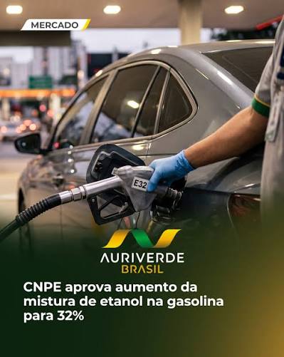 O Conselho Nacional de Política Energética (CNPE) aprovou nesta terça-feira (14) o aumento da mistura de etanol anidro na gasolina de 30% para 32%, o chamado E32. A medida foi viabilizada pela