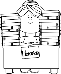 Black And White Librarian Clip Art Black And White Digi Stamp
