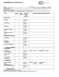 Fillable Online Apps Treasury Act Gov Weefim Score Sheet