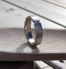 Mens Wedding Band 10k White Gold Handmade Industrial Architectural Ring Architectural Rings White Gold Rings For Men