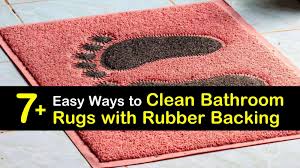 Chenille striped rug slip bath mat. 7 Easy Ways To Clean Bathroom Rugs With Rubber Backing