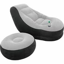 Inflatable Blow Up Chair Ottoman Gaming Camping Lounger Seat Portable Outdoor In 2020 Chair And Ottoman Blow Up Furniture Inflatable Sofa Bed