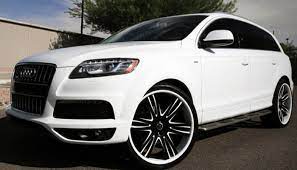 Q7 With Black And White Sv35c Wheels Audi Q7 White Suv White Car