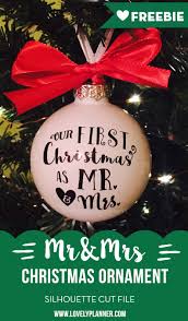 Download Diy Mr Mrs First Christmas Ornament With Vinyl Free Cut File Advent Calendar Day 4 Lovely Planner