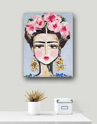 Imprimer Sur Papier Toile Frida Lumineux Et Rose Etsy In 2021 Kahlo Paintings Frida Kahlo Paintings Texture Painting