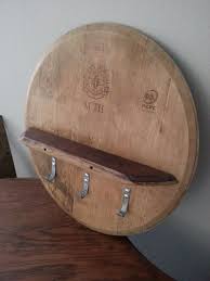 Barrel Head Shelf With Hooks Muebles Viejos Muebles Rusticos Barrica